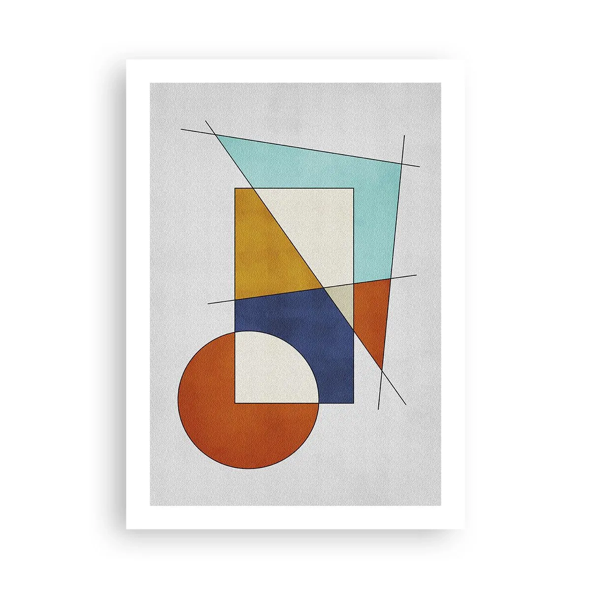 Poster - Geometrische Abstraktion mit bunten Figuren und Linien - 50x70cm - Abstraktion: modernistisches Spiel - Moderne Wanddekoration für Wohnzimmer und Schlafzimmer ARTTOR