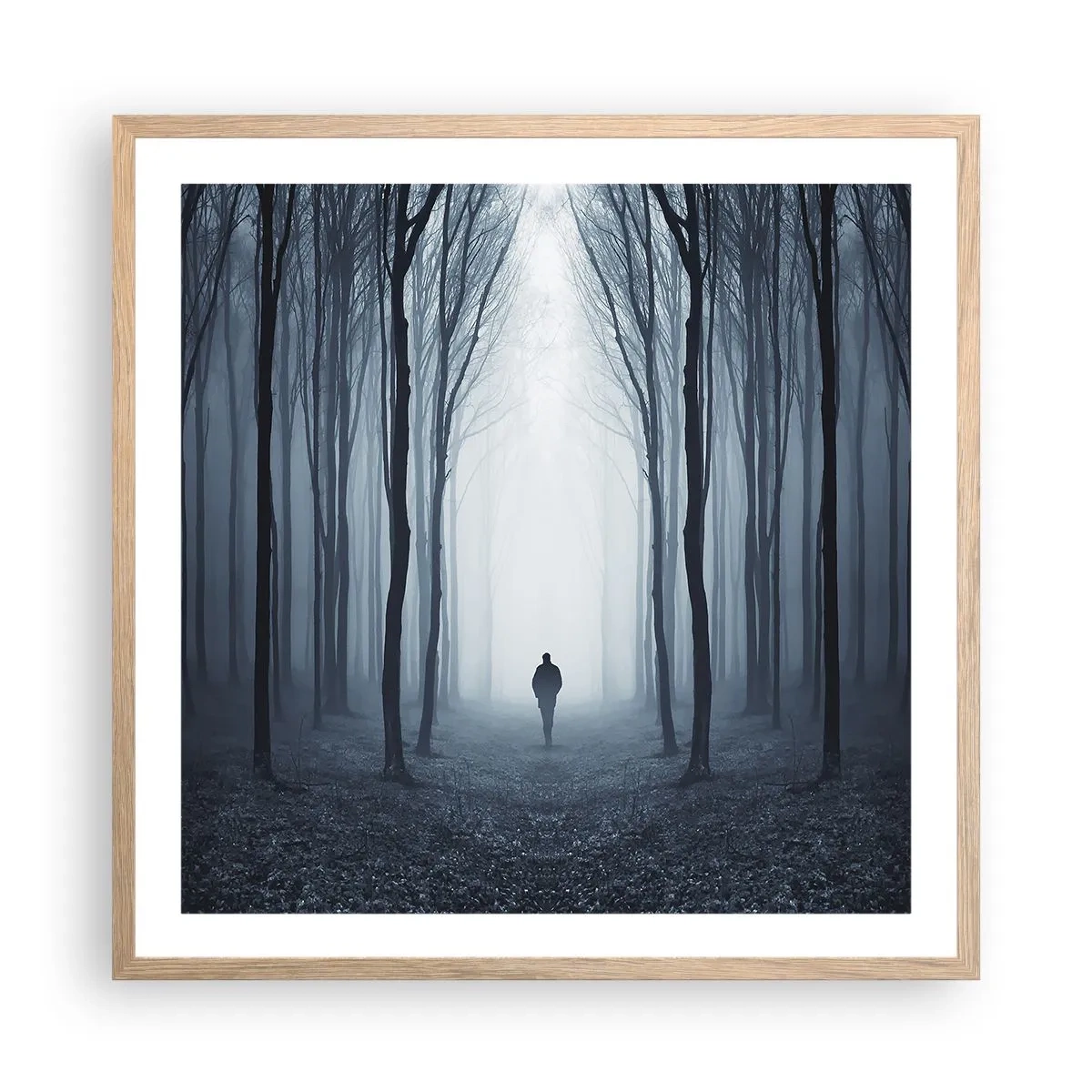 Poster in einem Rahmen aus heller Eiche - Alles einfach und übersichtlich - 60x60 cm