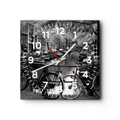 Wanduhr - Glasuhr - Ein sehr holländischer Anblick - 40x40 cm