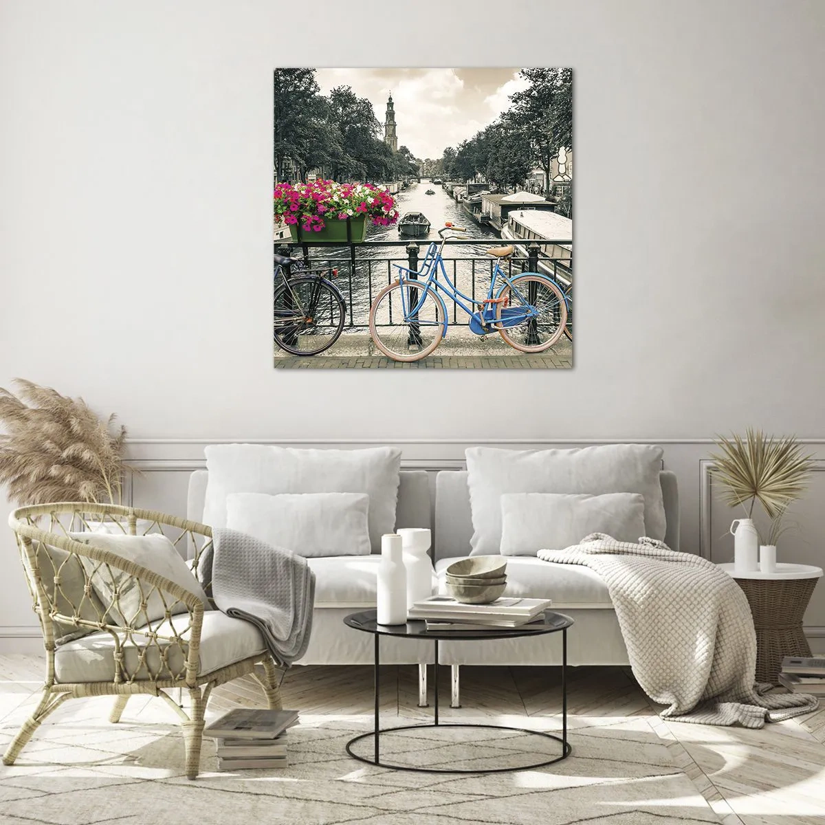 Glasbild - Bild auf glas - Die Farben der Amsterdamer Straße - 30x30 cm