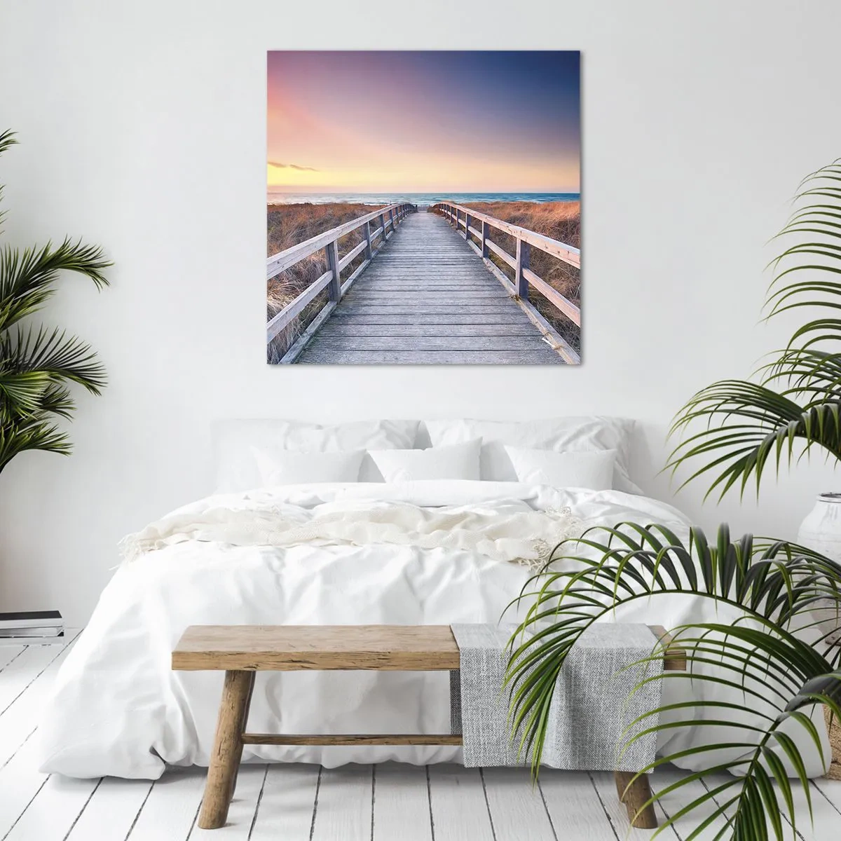 Bild auf Leinwand - Leinwandbild - Baltische Abend-Aurora - 70x70 cm