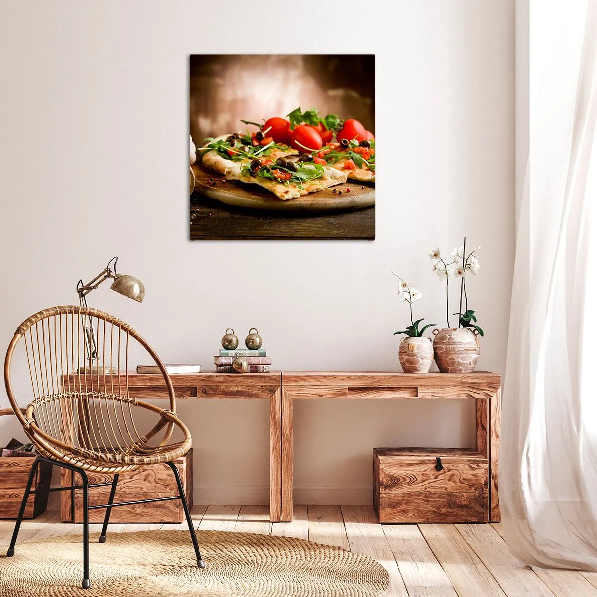 Bild auf Leinwand - Leinwandbild - Direkt vom Herd und aus dem Garten - 50x50 cm