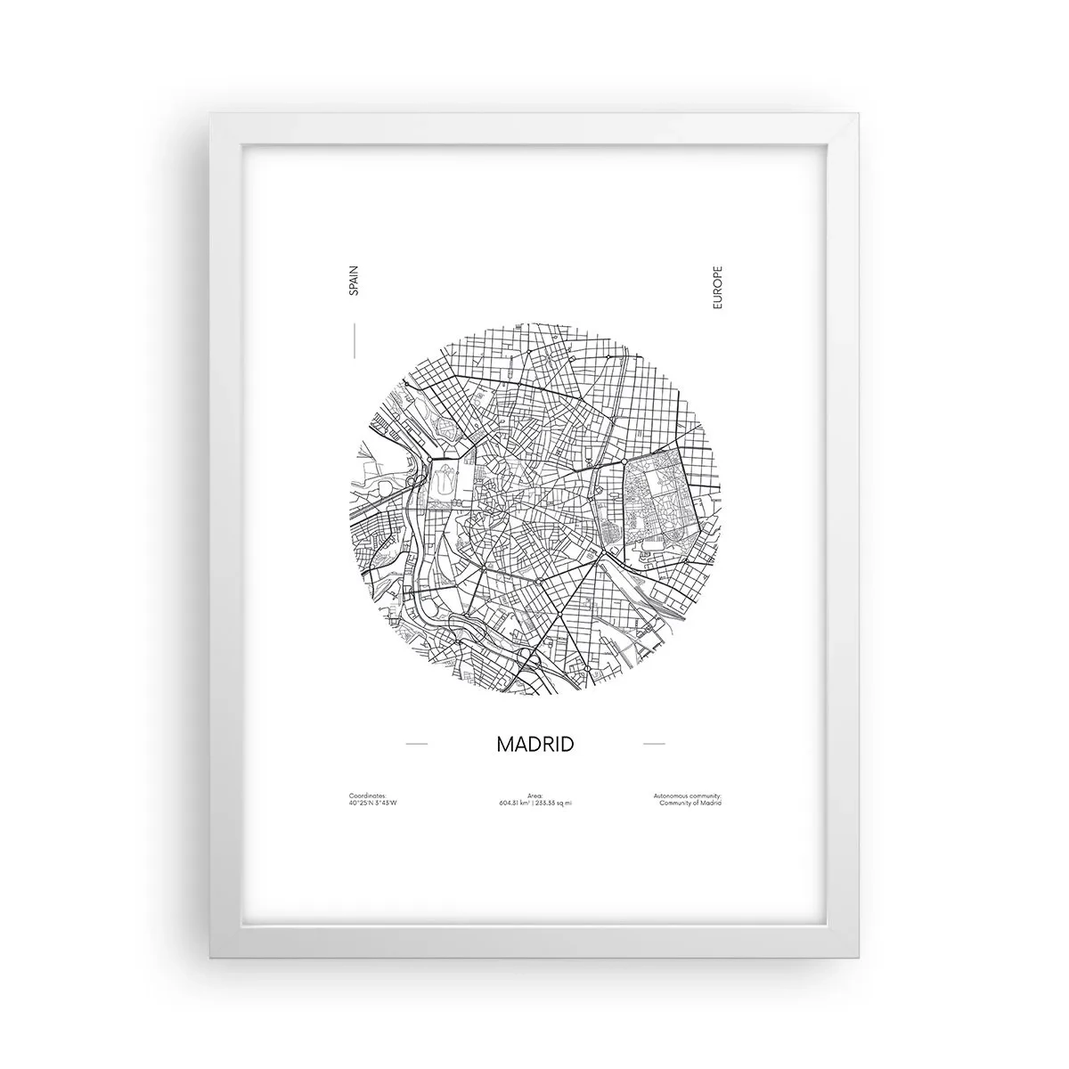 Poster in einem weißen Rahmen - Anatomie von Madrid - 30x40 cm
