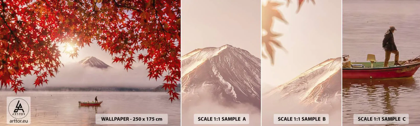 Fototapeten Muster Selbstklebend Deluxe Sticker - Im japanischen Klima - Landschaft, See, Japan - 100x30 cm