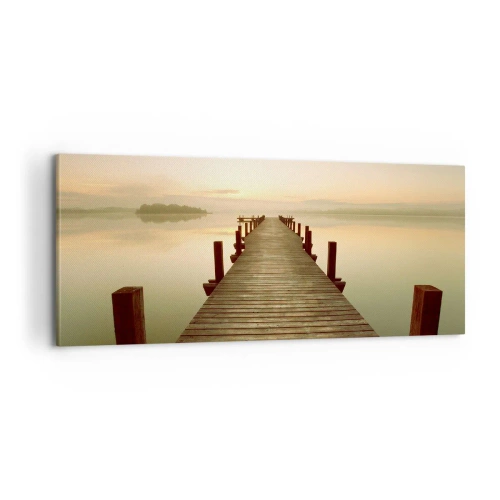 Bild auf Leinwand - Leinwandbild - Tagesanbruch, Morgendämmerung, Licht - 100x40 cm