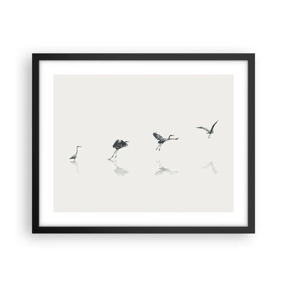 Poster in einem schwarzem Rahmen - Vier einfache Schritte - 50x40 cm