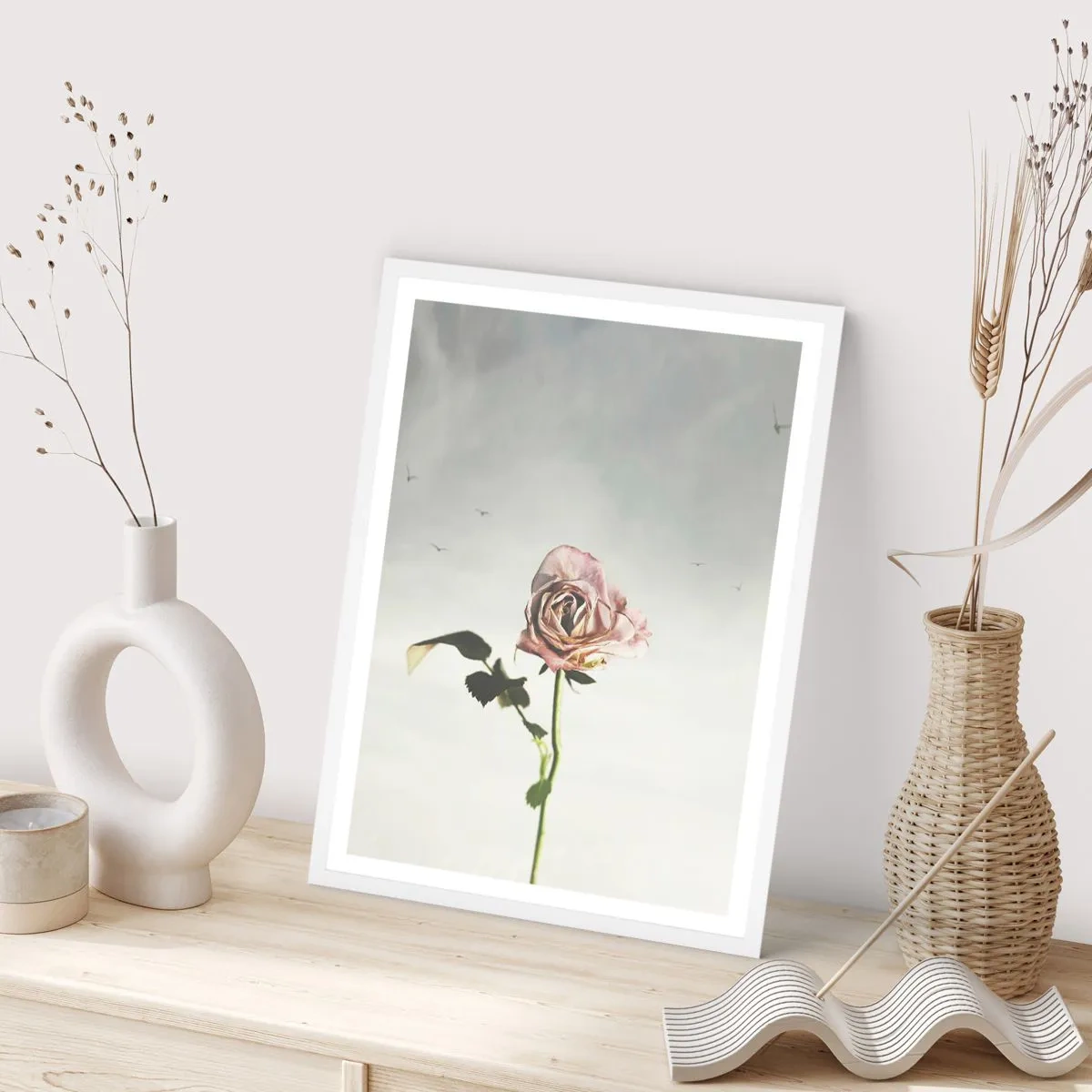 Poster in einem weißen Rahmen - Begrüßung des Frühlings - 30x40 cm