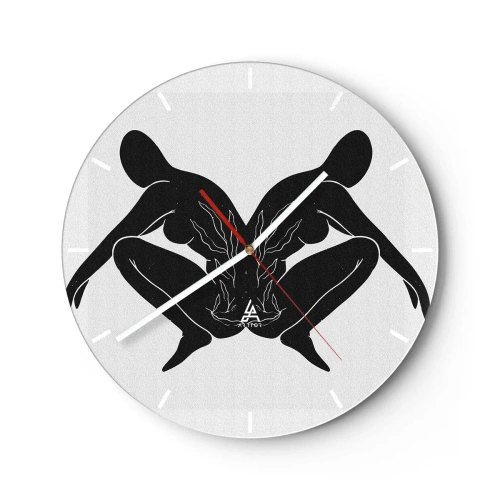 Wanduhr - Glasuhr - Gemeinsame Seele - 40x40 cm