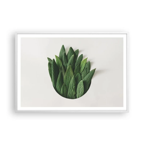 Poster in einem weißen Rahmen - Ungebremste Neugier - 100x70 cm