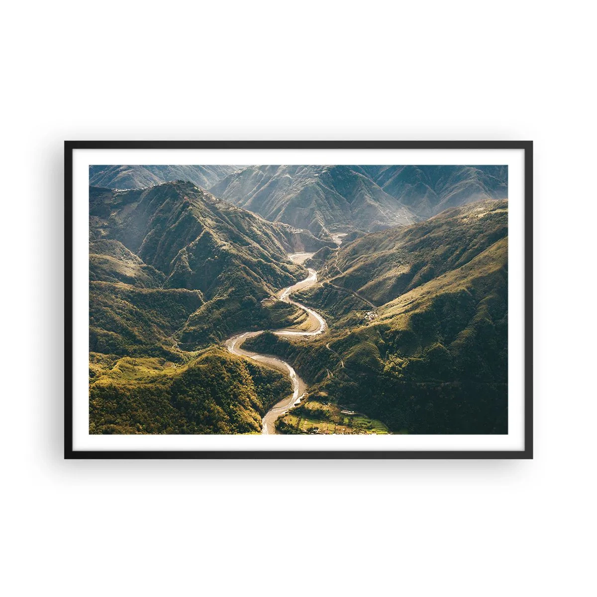 Poster in einem schwarzem Rahmen - Direkt aus dem Herzen der Berge - 91x61 cm