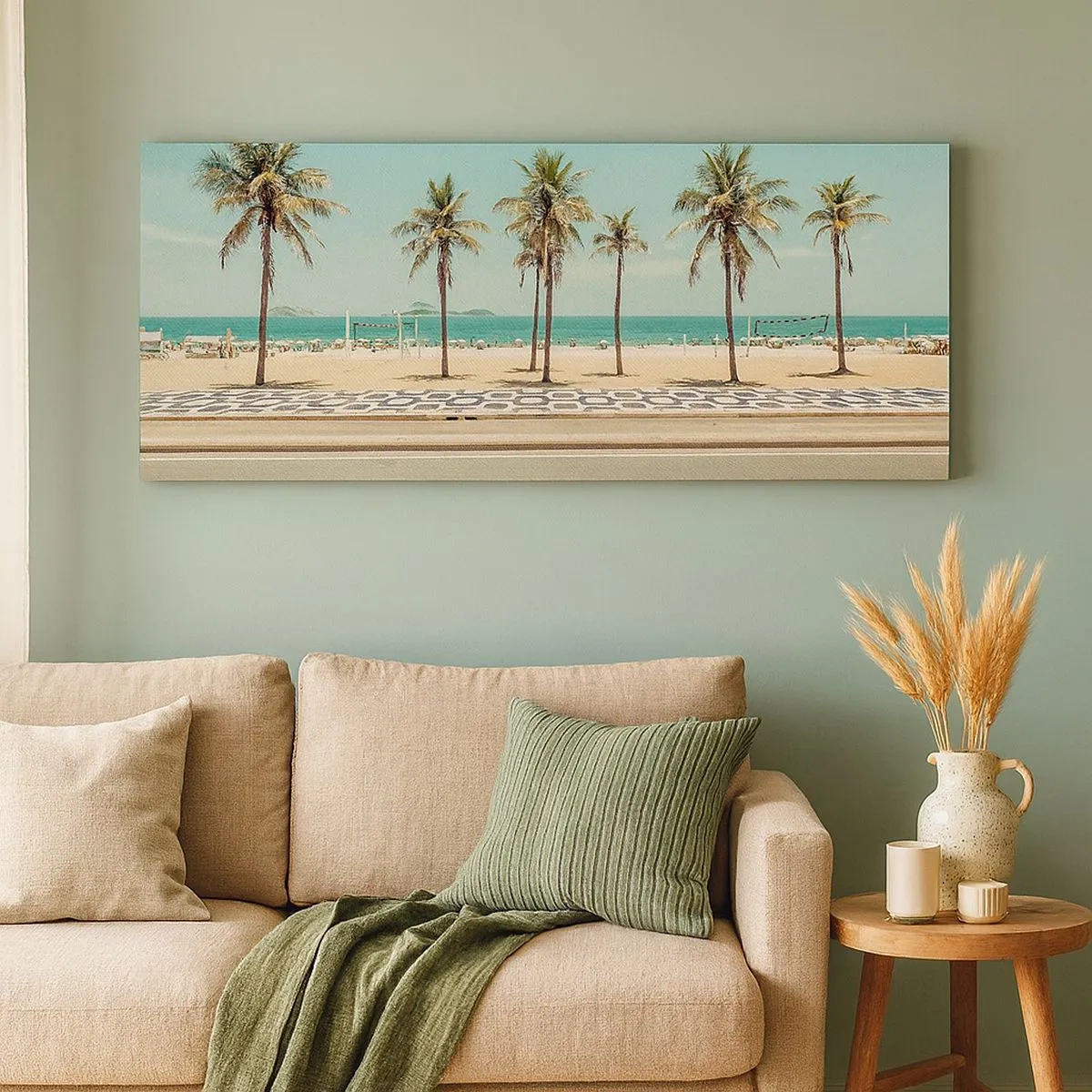 Bild auf Leinwand - Leinwandbild - Beim Bewachen des Strandes - 100x40 cm