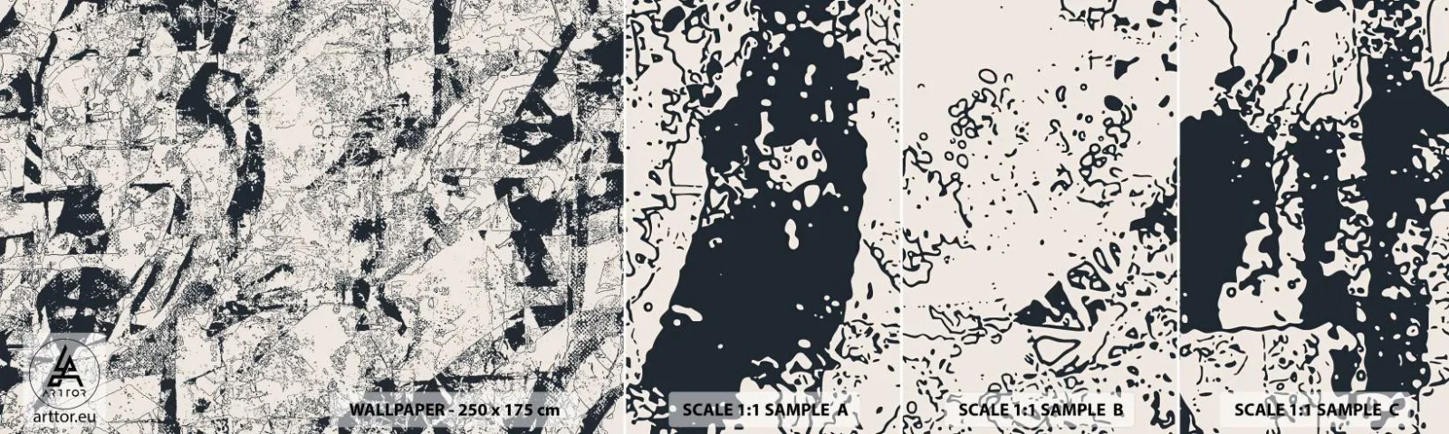 Fototapetenmuster Standard Eco - Durchdringung der Gegensätze - Abstraktion, Stück, Collage - 100x30 cm