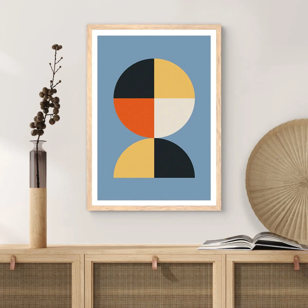 Poster in einem Rahmen aus heller Eiche - Beobachte und zähle - 30x40 cm