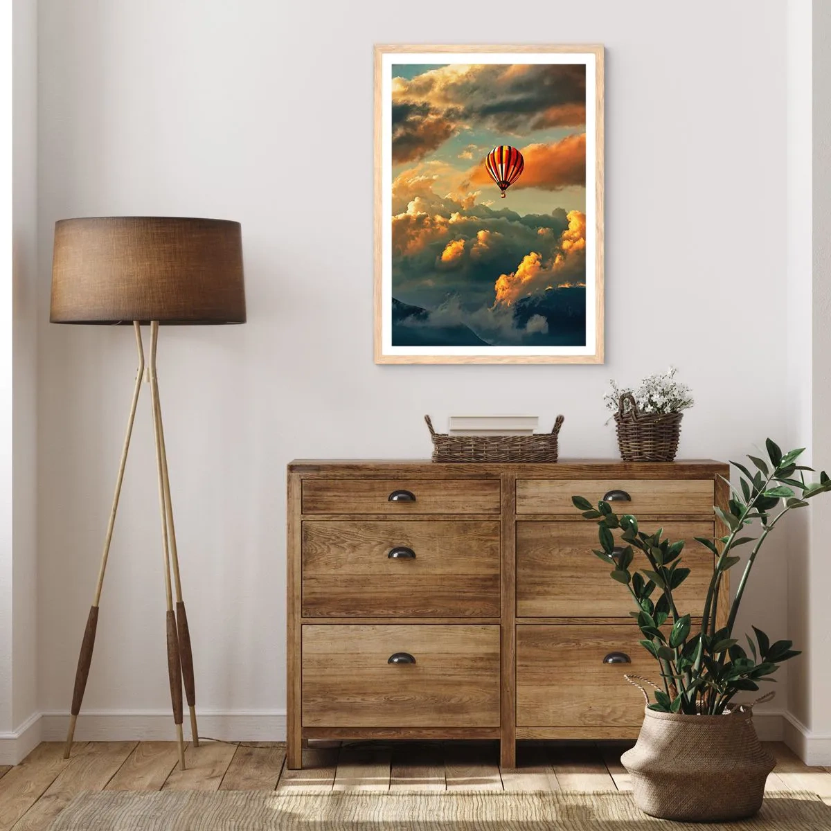 Poster in einem Rahmen aus heller Eiche - Ich fliege, weil ich es will - 50x70 cm