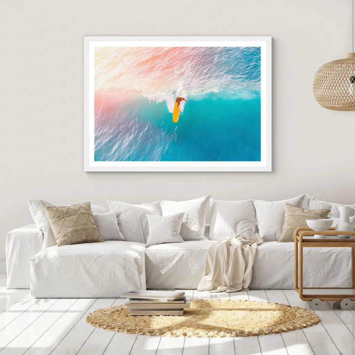 Poster in einem weißen Rahmen - Der Ozeanreiter - 70x50 cm