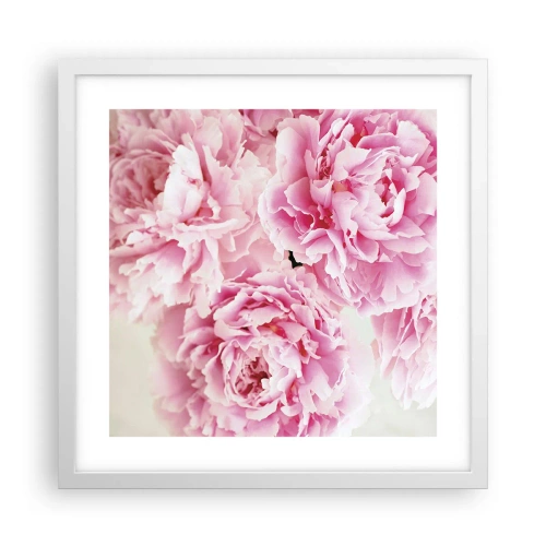 Poster in einem weißen Rahmen - In rosa Glamour - 40x40 cm
