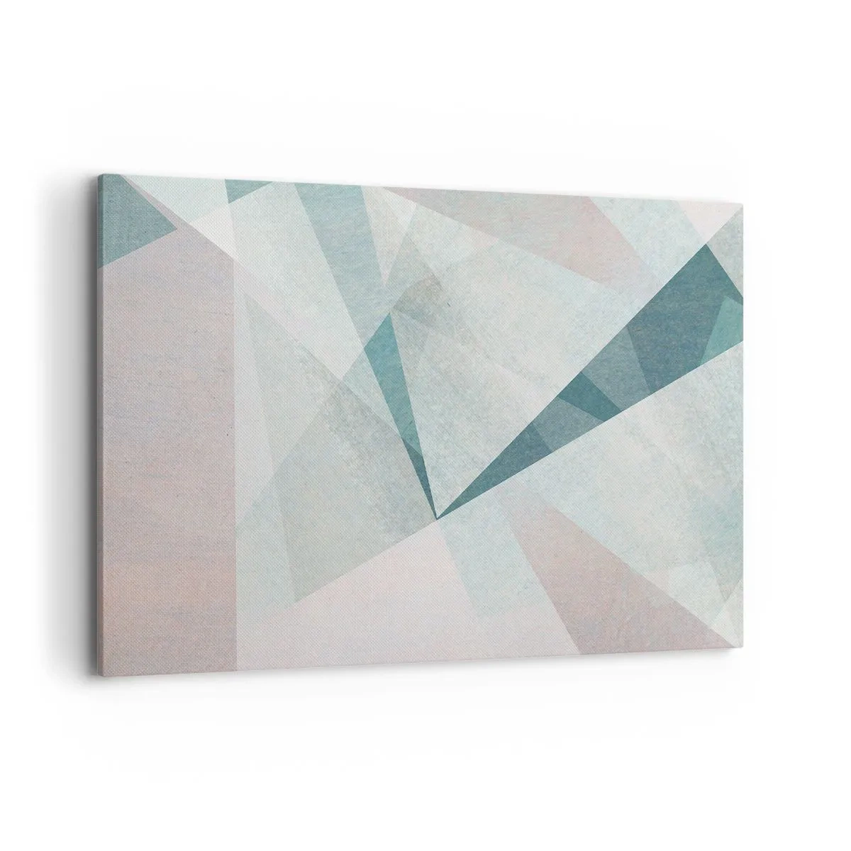 Bild auf Leinwand - Leinwandbild - Geometrische Formen in Pastelltönen von Blau und Grau - 120x80cm - Einfach aber dynamisch - Moderne Wanddekoration für Wohnzimmer und Schlafzimmer ARTTOR