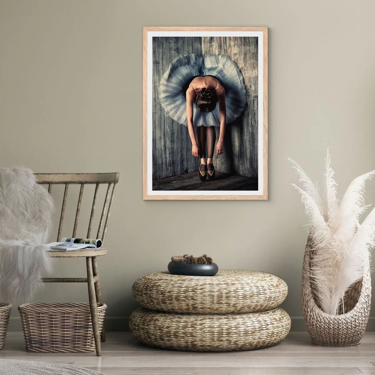 Poster in einem Rahmen aus heller Eiche - Wenn die Musik aufhört - 50x70 cm