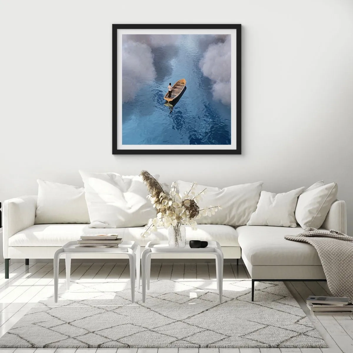 Poster in einem schwarzem Rahmen - Leben – Reise – unbekannt - 60x60 cm
