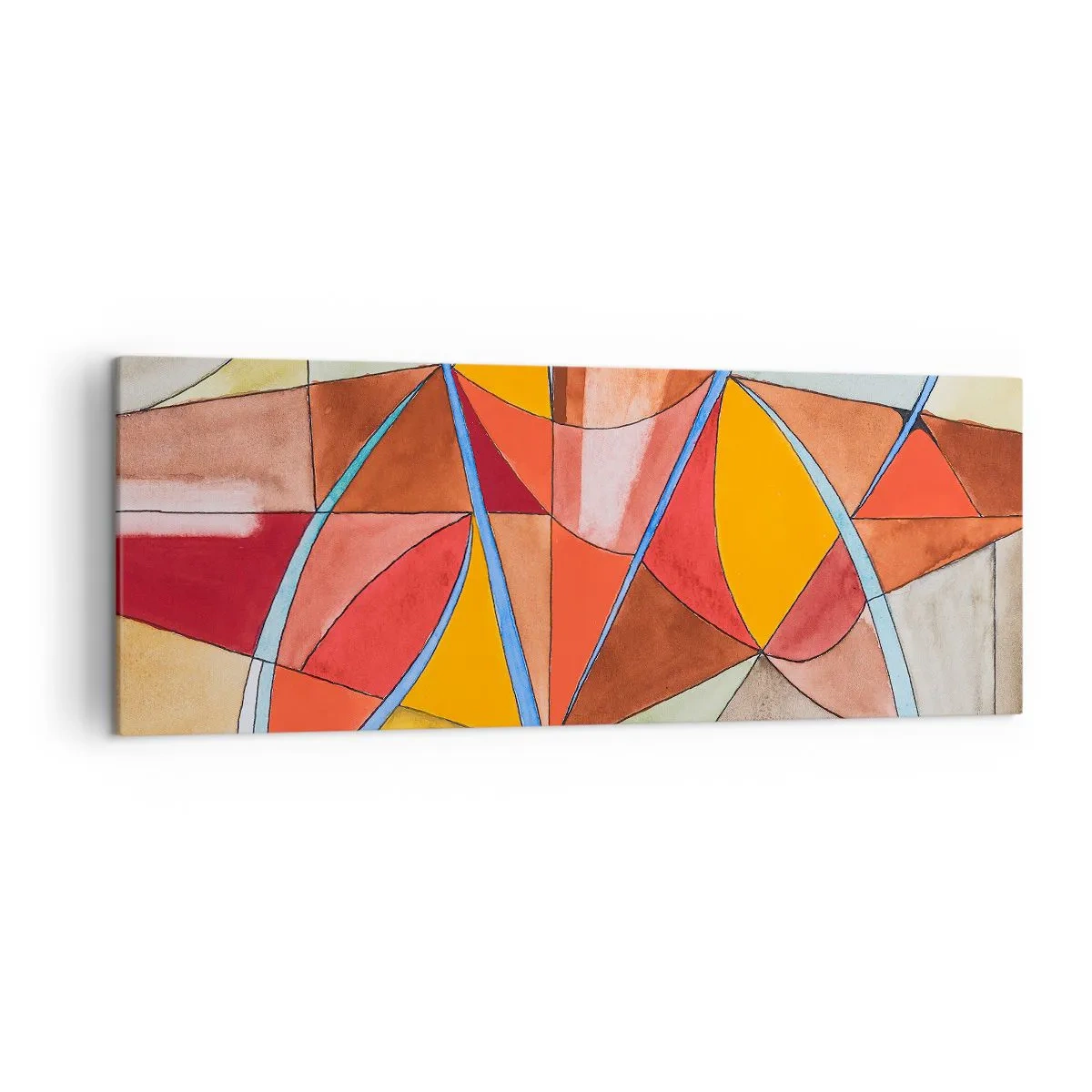 Bild auf Leinwand - Leinwandbild - Eine abstrakte Komposition in lebendigen geometrischen Farben. - 140x50cm - Das Karussell, das Traumkarussell - Moderne Wanddekoration für Wohnzimmer und Schlafzimmer ARTTOR