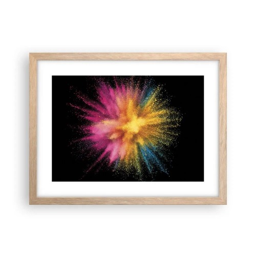 Poster in einem Rahmen aus heller Eiche - Die Geburt der Farben - 40x30 cm