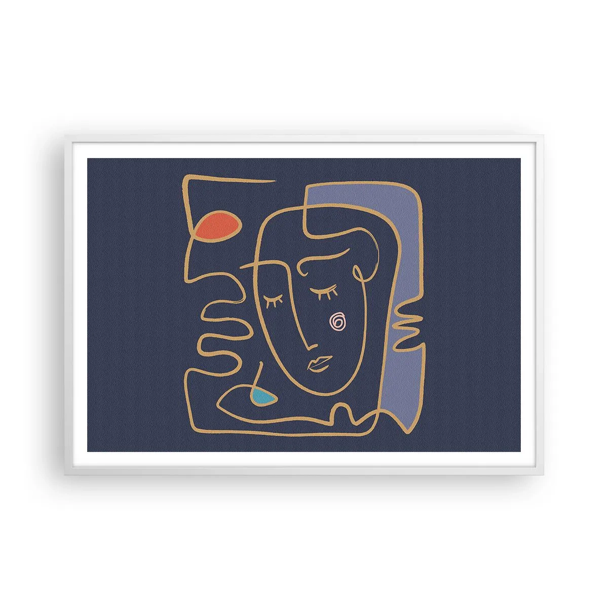 Poster in einem weißen Rahmen - In Gedanken - 100x70 cm