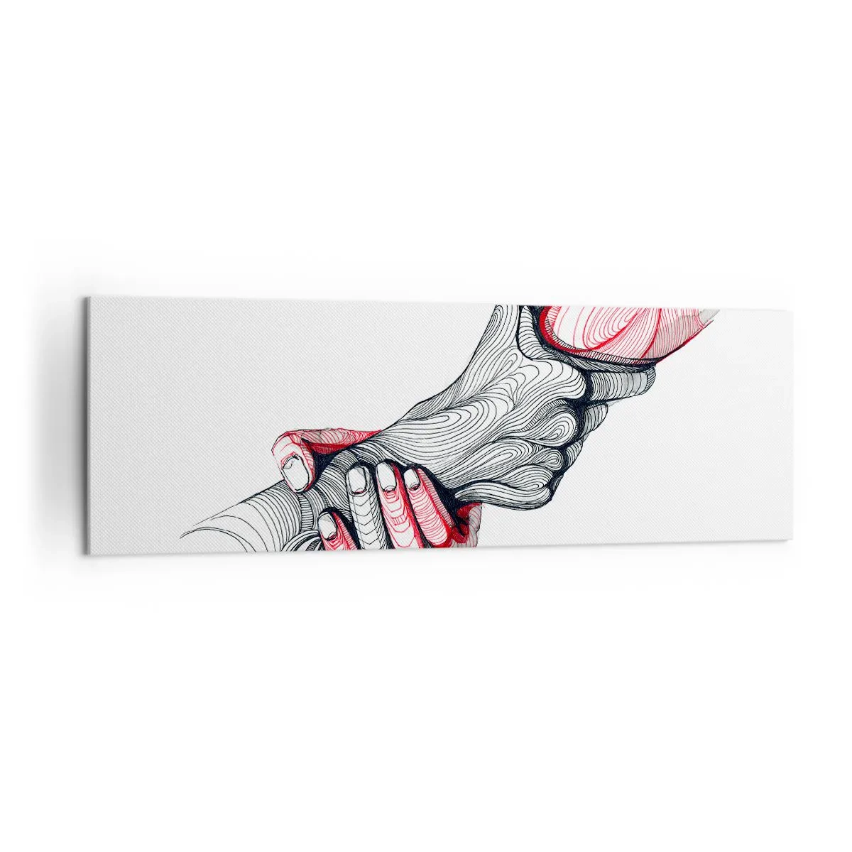 Bild auf Leinwand - Leinwandbild - Künstlerische Hände, die sich im minimalistischen Stil halten - 160x50cm - Sie sind in guten Händen - Moderne Wanddekoration für Wohnzimmer und Schlafzimmer ARTTOR