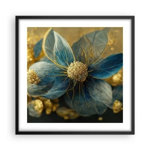 Poster in einem schwarzem Rahmen - Mit Gold blühen - 50x50 cm