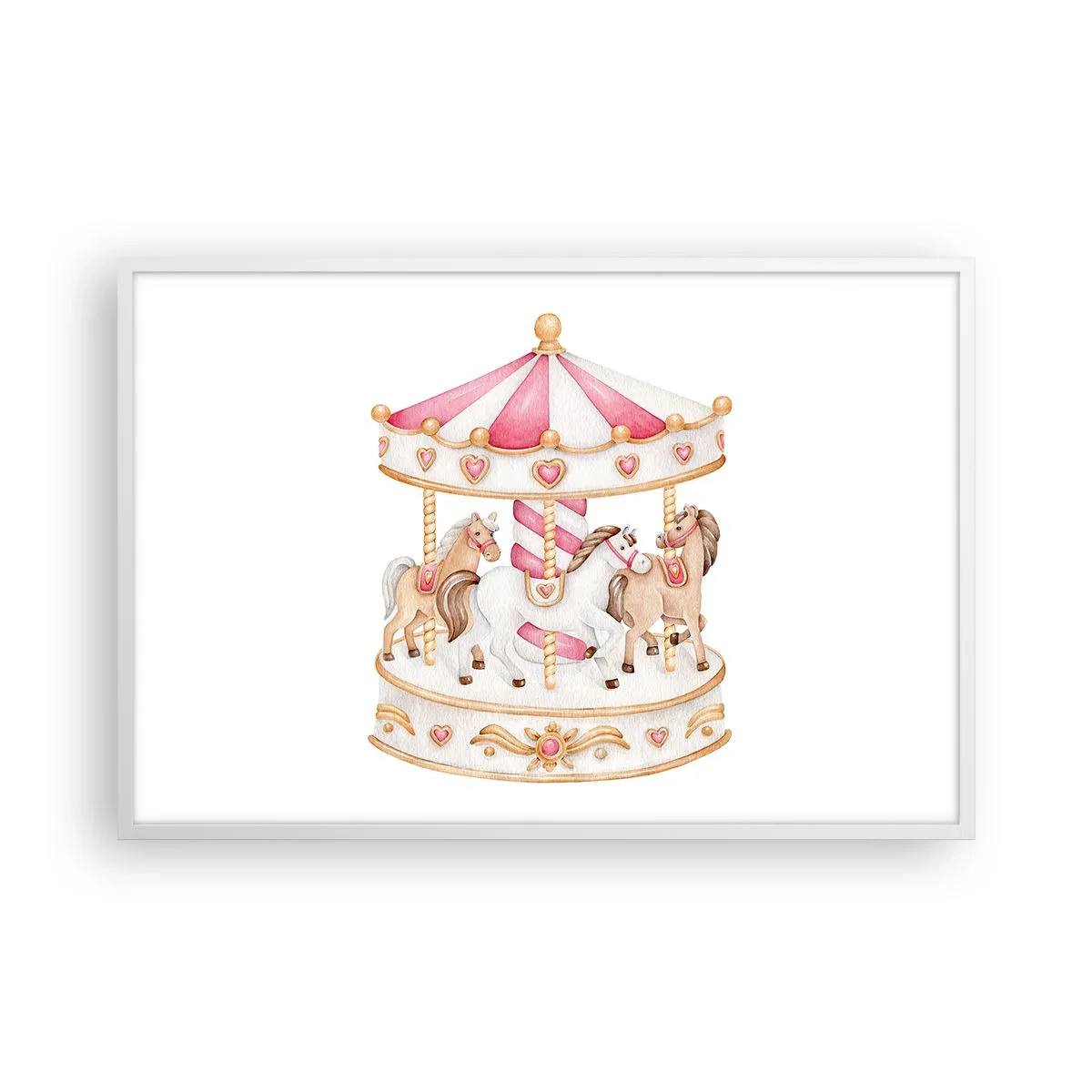 Poster in einem weißen Rahmen - Süße Welt der Kindheit - 91x61 cm