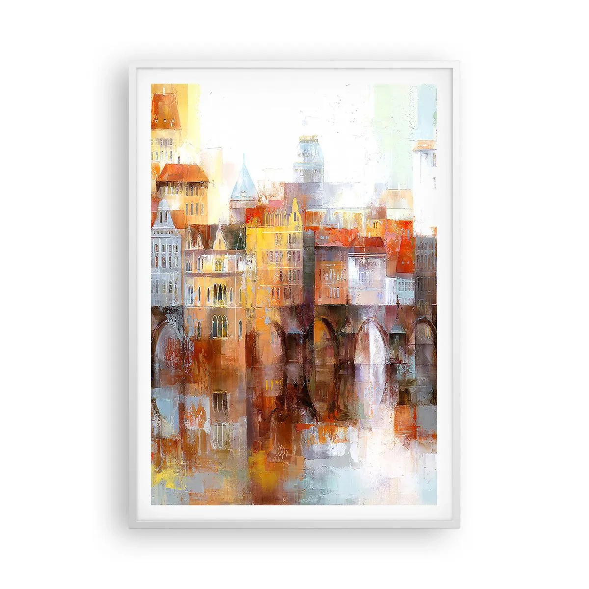 Poster in einem weißen Rahmen - Schön ist es auch unter der Brücke - 70x100 cm