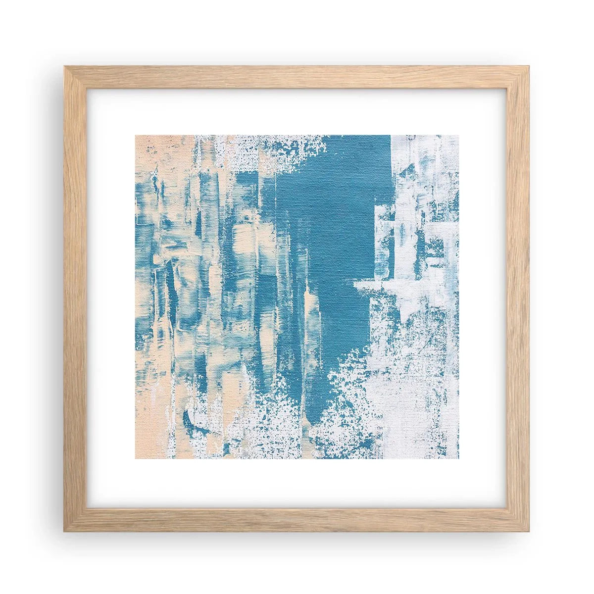 Poster in einem Rahmen aus heller Eiche - Durch einen Eiszapfen - 30x30 cm