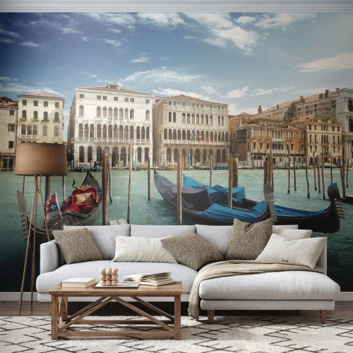 Fototapete Premium Sand - Paläste in Blau - Stadt, Venedig, Die Architektur - 150x105 cm