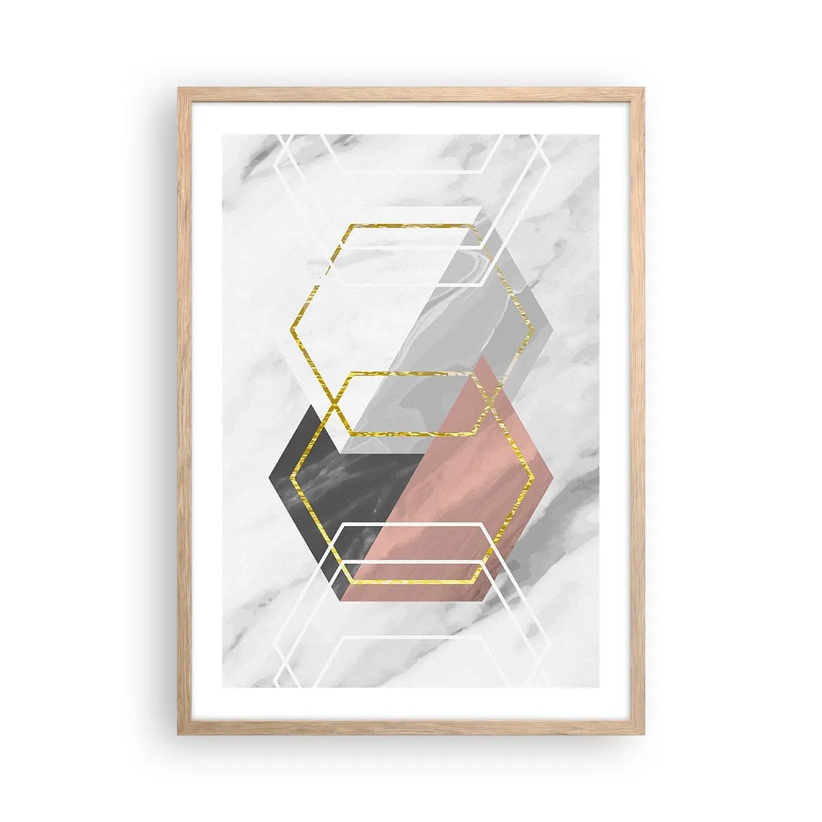 Poster in einem Rahmen aus heller Eiche - Kettenkomposition - 50x70 cm