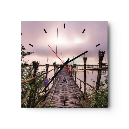 Wanduhr - Glasuhr - Frieden und Ruhe Asiens - 40x40 cm