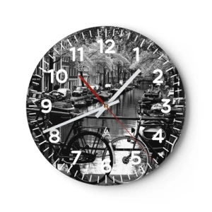 Wanduhr - Glasuhr - Ein sehr holländischer Anblick - 40x40 cm
