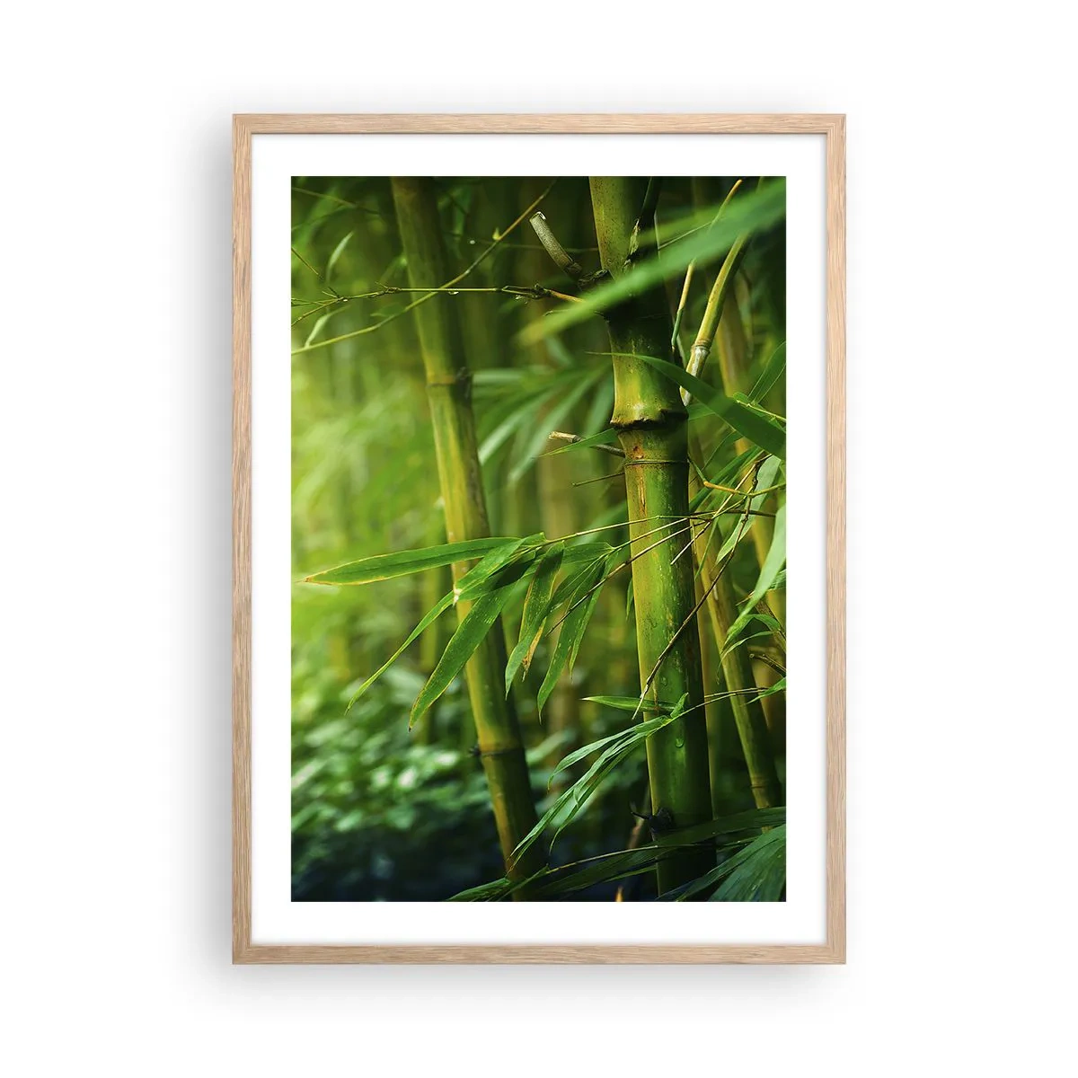 Poster in einem Rahmen aus heller Eiche - Lerne Grün selbst kennen - 50x70 cm