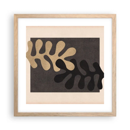 Poster in einem Rahmen aus heller Eiche - Abwesenheit und Ergänzung - 40x40 cm