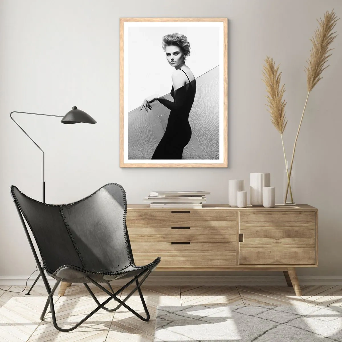 Poster in einem Rahmen aus heller Eiche - Magnetischer Blick - 50x70 cm