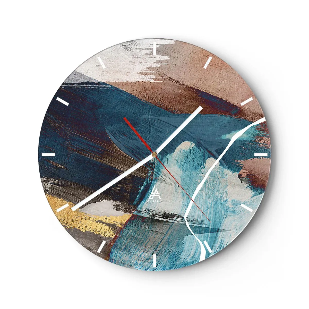 Wanduhr - Glasuhr - Großzügig und mit Energie - 40x40 cm