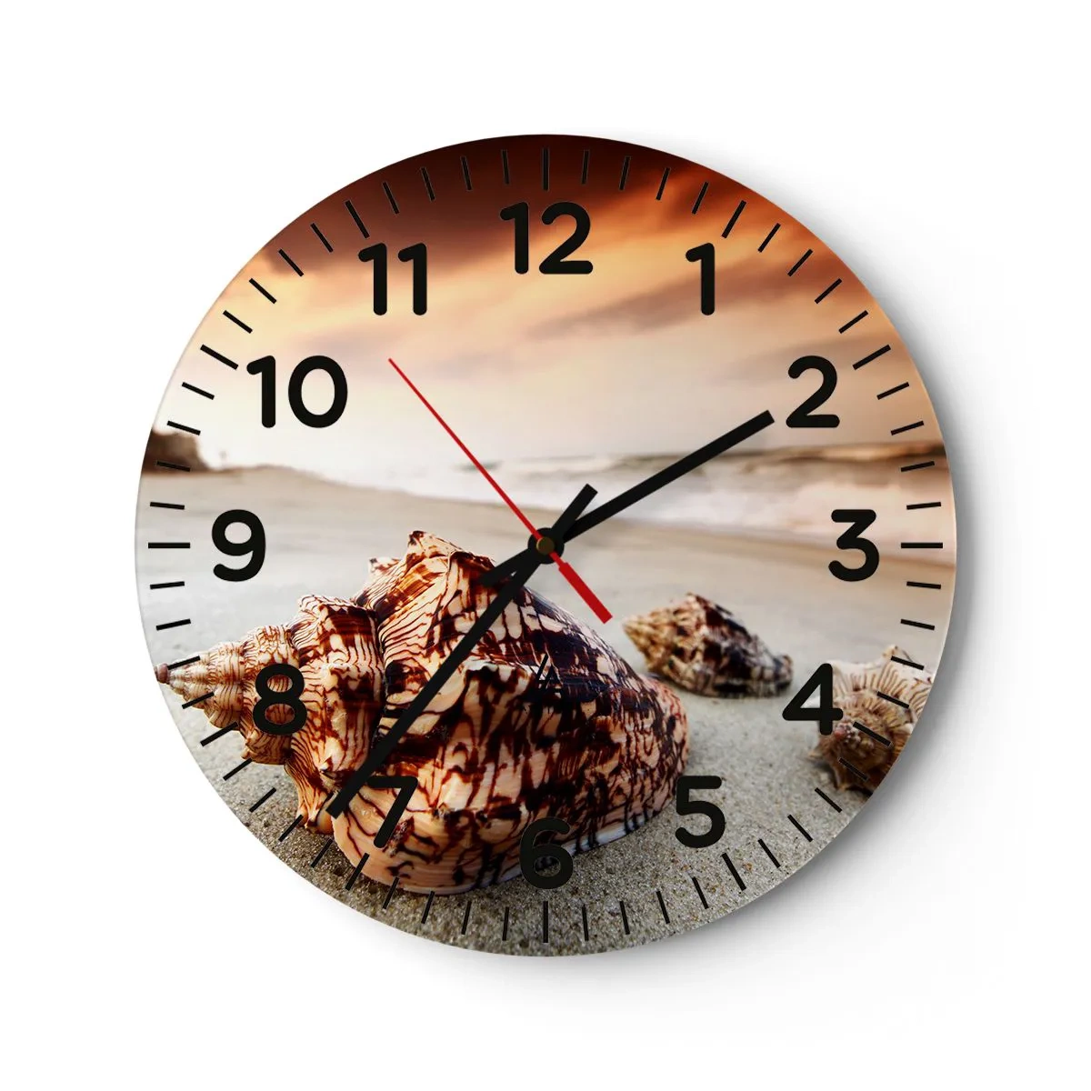 Wanduhr - Glasuhr - Ausgestoßene von Wellen - 30x30 cm