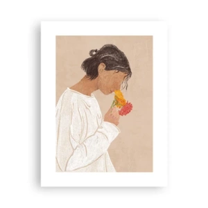 Poster - Mädchen und Blumen - 30x40 cm