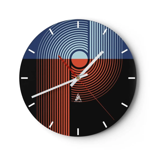 Wanduhr - Glasuhr - In einer geometrischen Umarmung - 40x40 cm