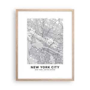 Poster in einem Rahmen aus heller Eiche - Die Anatomie einer Metropole - 40x50 cm