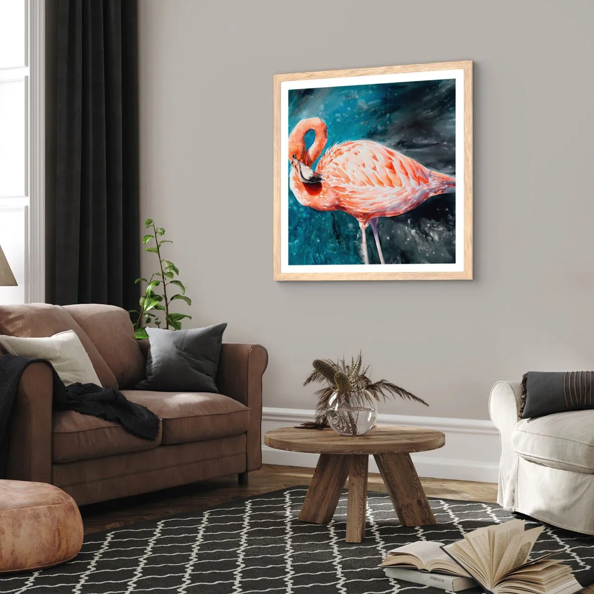 Poster in einem Rahmen aus heller Eiche - Von Natur aus dekorativ - 50x50 cm