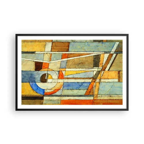 Poster in einem schwarzem Rahmen - Kubismus auf der Baustelle - 91x61 cm