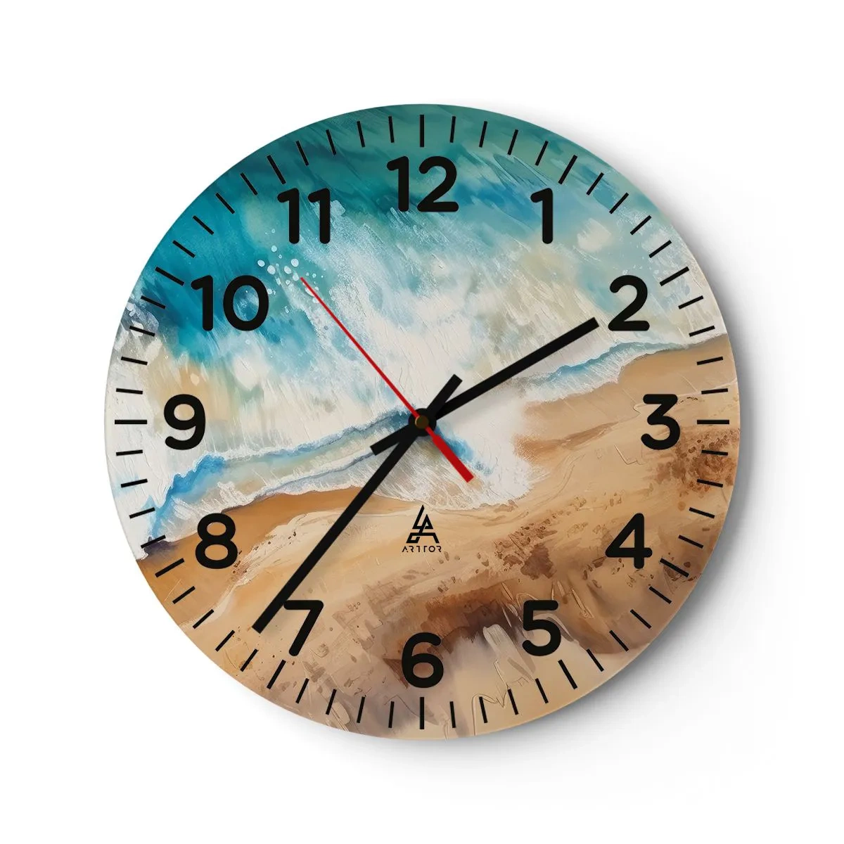 Wanduhr - Glasuhr - Zurückkehrende Welle - 40x40 cm