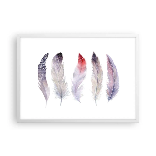 Poster in einem weißen Rahmen - Zart wie mehrfarbiger Nebel - 70x50 cm