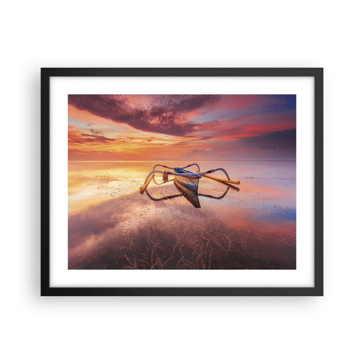 Poster in einem schwarzem Rahmen - Die Ruhe eines tropischen Abends - 50x40 cm