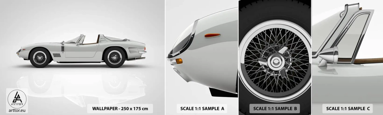 Fototapeten Muster Selbstklebend Deluxe Sticker - Spaß versprochen - Sportwagen, Cabriolet, Automobil - 100x30 cm