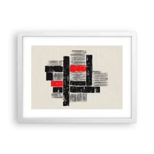 Poster in einem weißen Rahmen - Rot und Schwarz - 40x30 cm